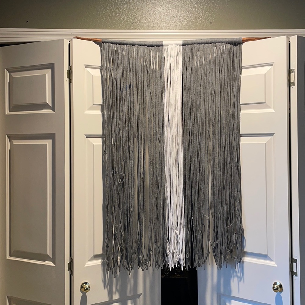Grey wall hanging my sweet pregnant daughter made